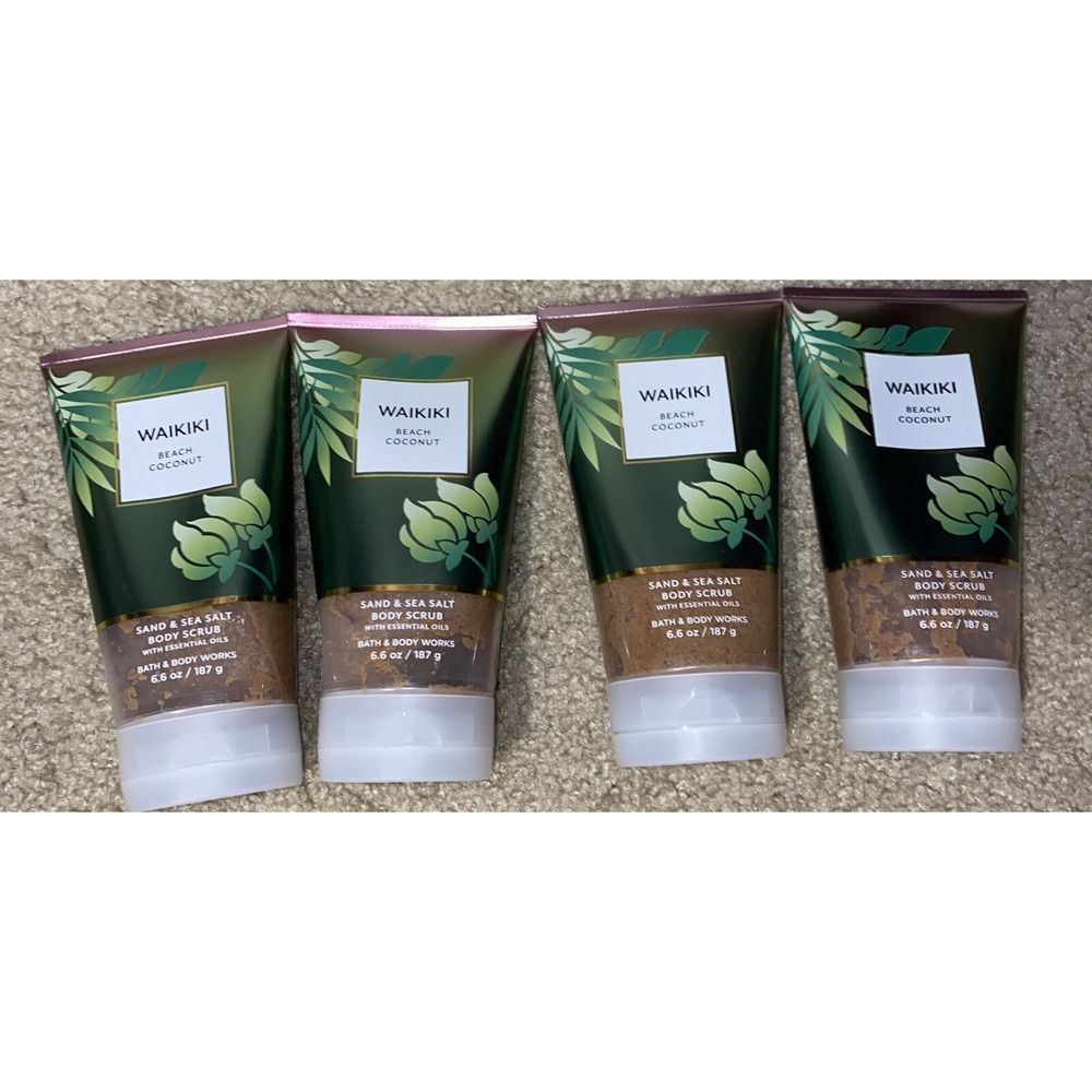 4x Bath & Body Works WAIKIKI BEACH COCONUT Sand & Sea Salt Body Scrub NEW